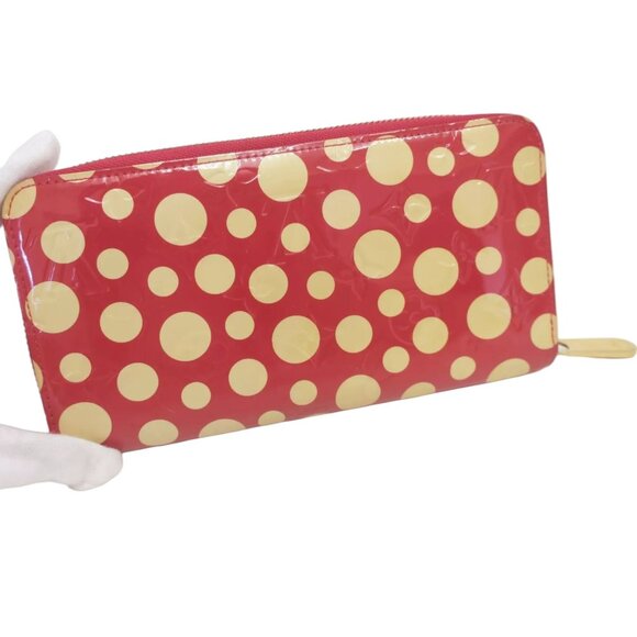 360317AM (V5) Louis Vuitton Wallet Dot Infinity Rouge Yayoi Kusama Long Red Leat - Picture 4 of 12